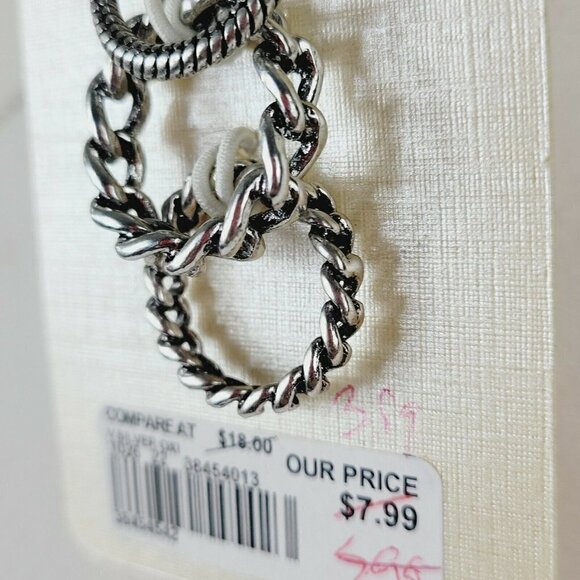 Cato 4 Piece Ring Set Size 7 Antiqued Silver Tone Set of 4 Band Rings New - Picture 3 of 6